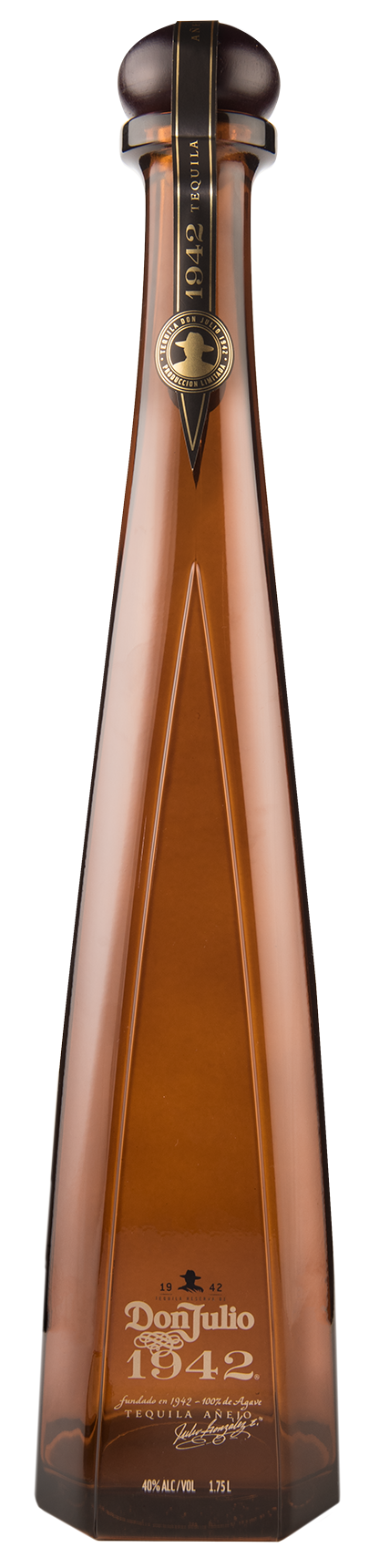 a tall brown bottle of Don Julio 1942